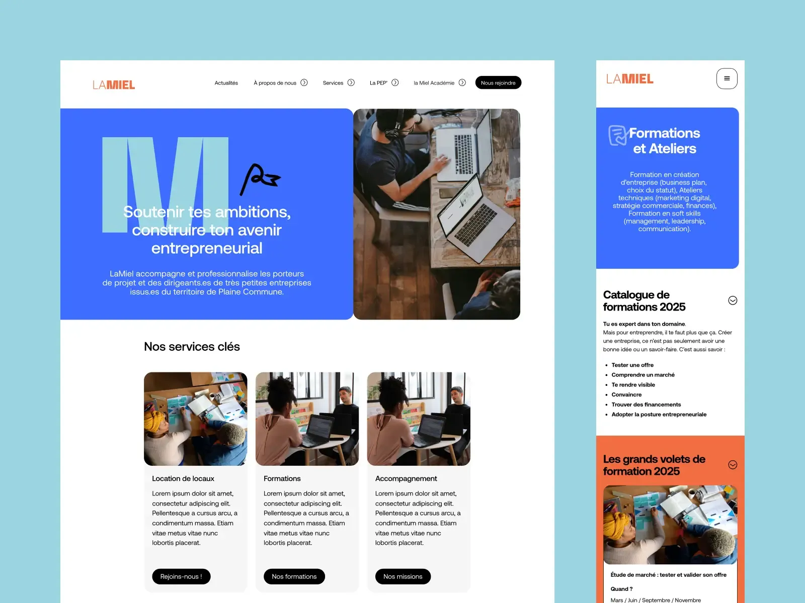 Responsive design du site de LaMiel