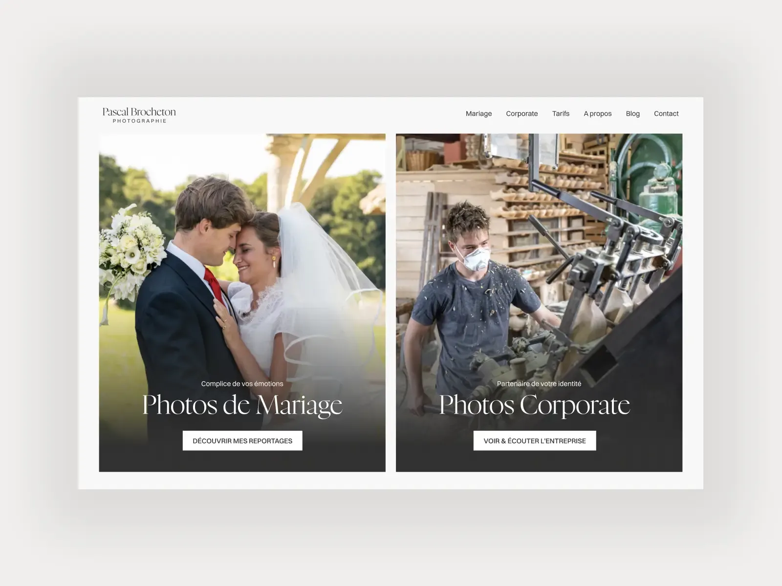 page d'accueil du site de Pascal Brocheton photographe