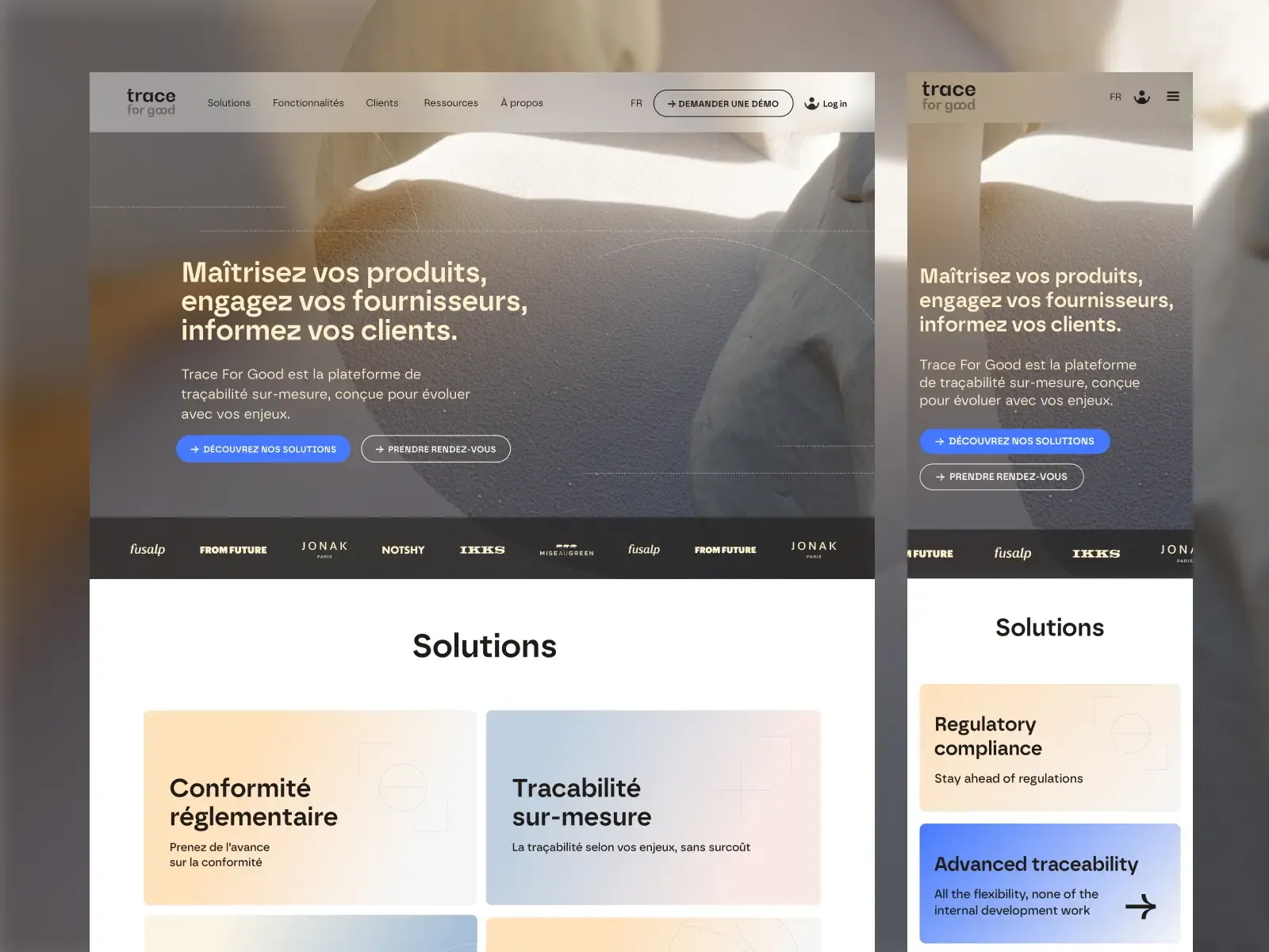 Responsive design du site de Trace For Good