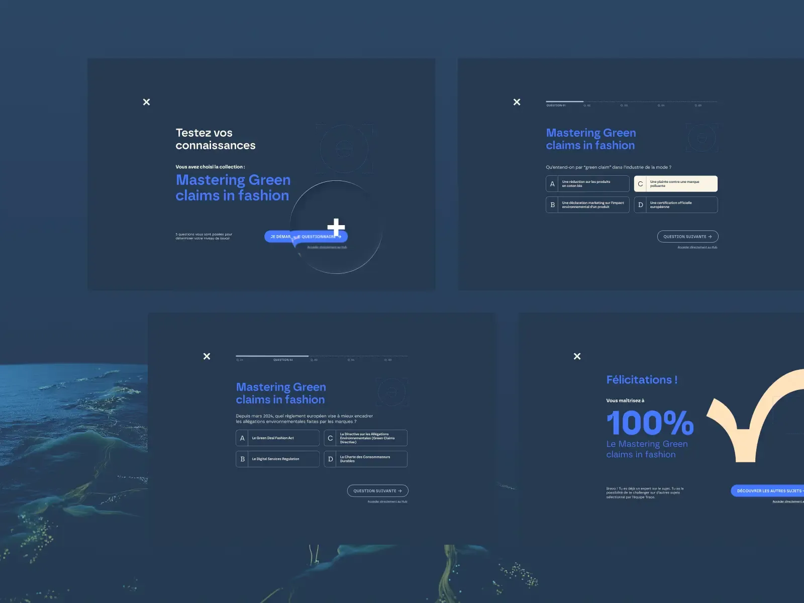 Formulaire de test de connaissance du site de Trace For Good